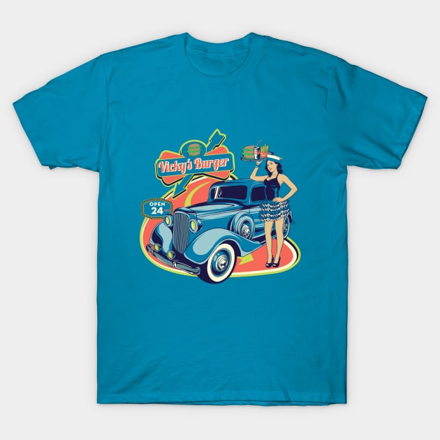 Burger Time T-Shirt by Dark Planet Tees